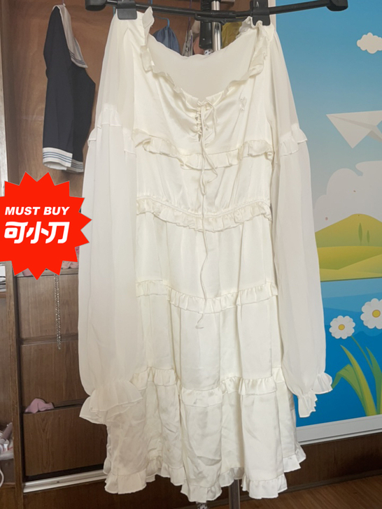 超仙白色蛋糕裙！