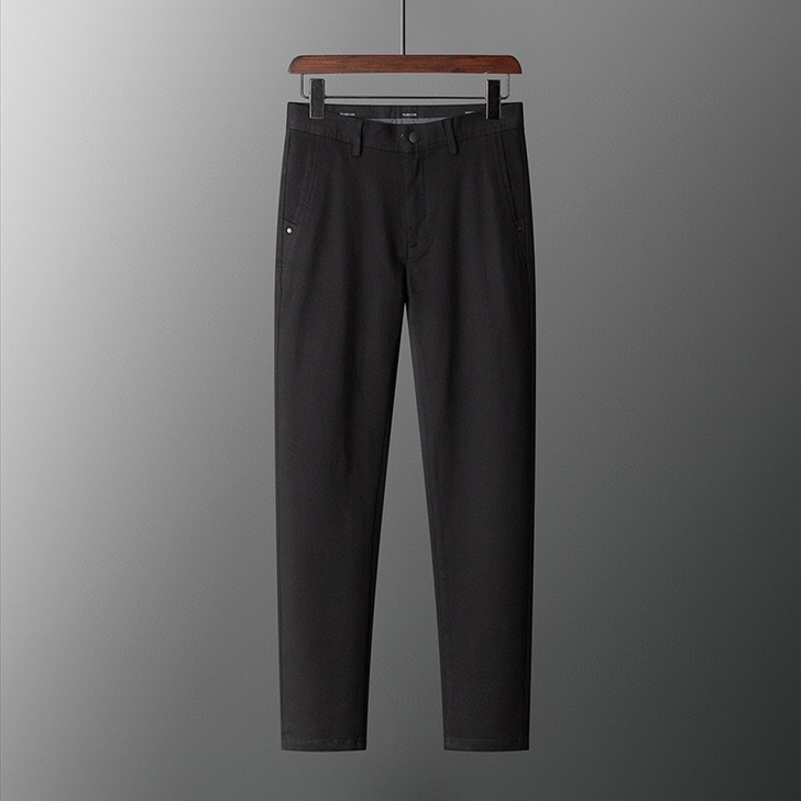 线下399，关门清仓男休闲裤纯色微弹中腰直...