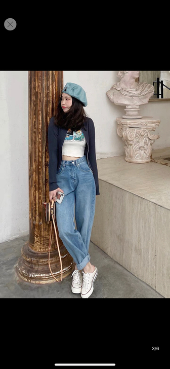 mom jeans锥形裤 2021新款复古...