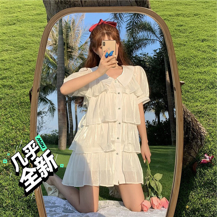 蛋糕裙仙女纯欲，太阳下闪闪蛋糕裙，穿一次，...