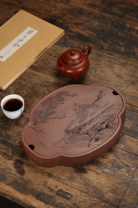 宜兴紫砂干泡台 茶盘