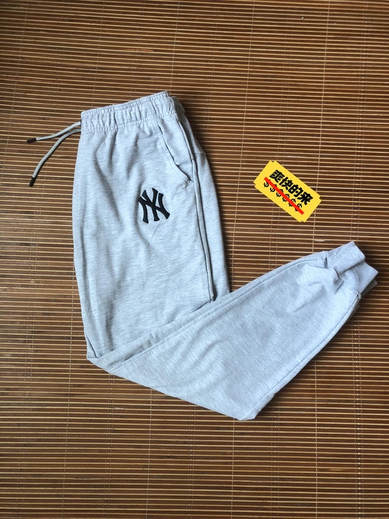 运动裤NY休闲裤束脚裤刺绣韩版MLB情侣男...