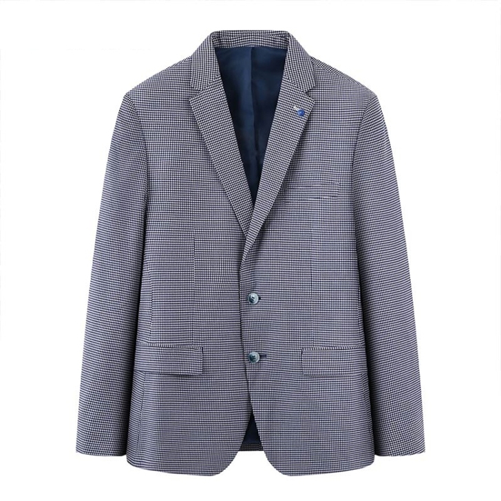 休闲韩版修身格子西装.73659