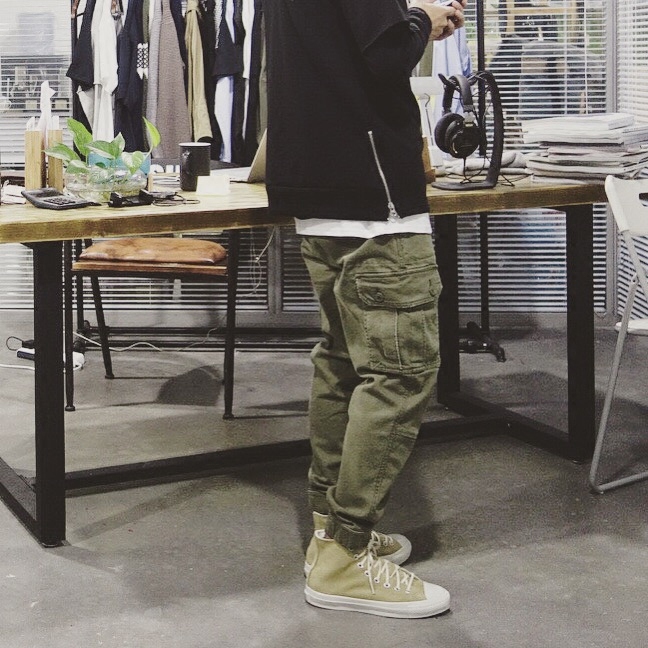 jogger pants秋冬日系复古水洗磨...