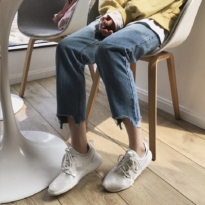 牛仔裤女新款秋装韩版chic风复古裤子学生...