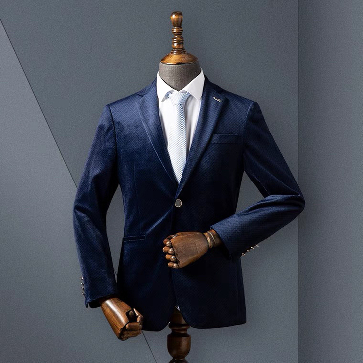 海折扣男士西服细绒单西男秋冬厚款时尚商务休...