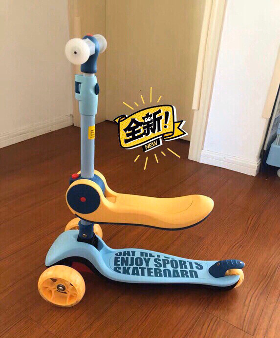全新蒂爱儿童滑板车1-2-3单脚踏板可坐6...