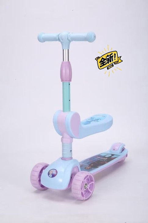 迪士尼二合一滑板车〈可坐可骑)、折叠滑板车...