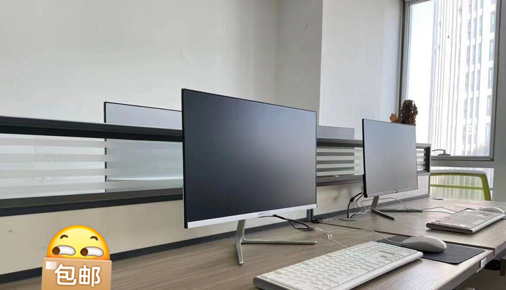 曲面24寸电脑无边框显示器24寸高清曲面高...