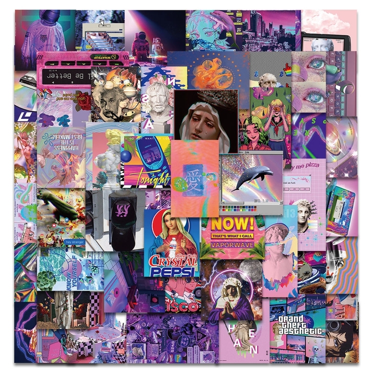 50张日韩潮流少女梦幻艺术涂鸦防水防晒多次...