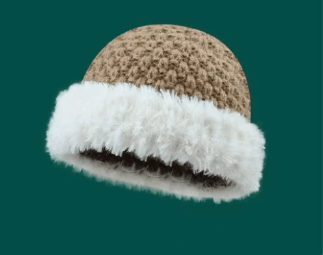 2022秋冬新款毛绒帽日系保暖百搭粗毛线防...