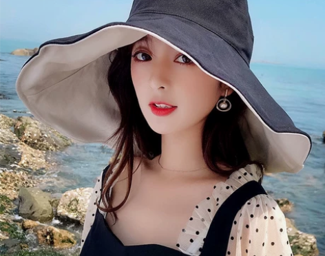 亏本出，15cm大帽檐帽子女夏遮阳帽防晒渔...