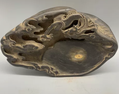 仿古名砚端砚 文房四宝 石雕云龙腾纹大砚台...