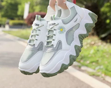 2021女士新款夏季厚底网面透气学生休闲老...