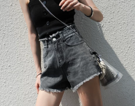 ?牛仔短裤女夏2021新款高腰韩版显瘦学生...
