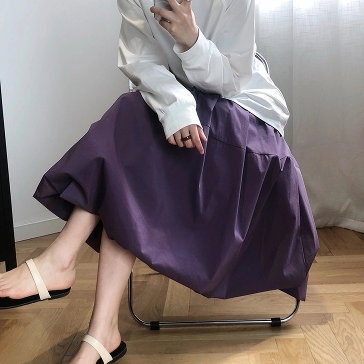 南瓜裙蓬蓬半身裙女韩版花苞裙a字法式桔梗裙子