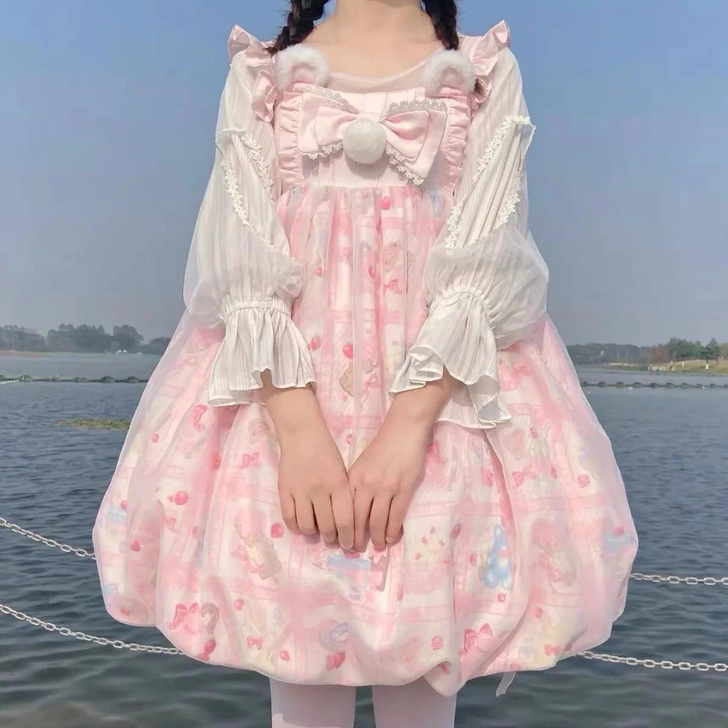 夏季可爱软妹日常jsk花苞裙原创洛丽塔连衣...