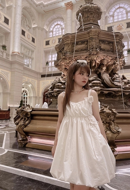 炭团纸玫瑰.少女感泡泡打皱立体玫瑰棉布花苞...