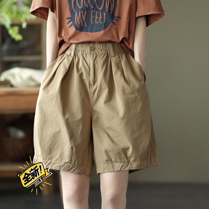 全新 杭州好货薄短裤女斜纹全棉休闲裤女士松...