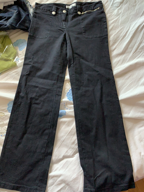 azona a02，黑色直筒休闲裤，微弹，...