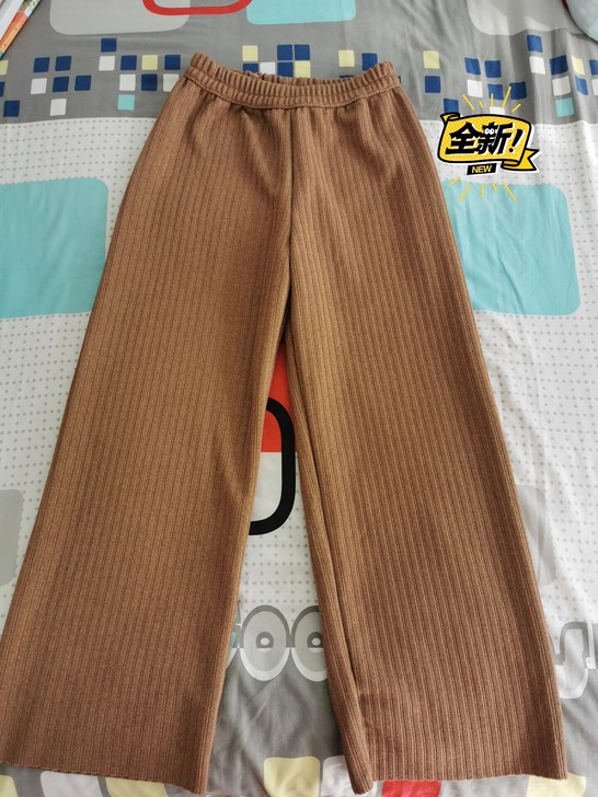 2021年秋季新品纯棉阔腿裤女薄款高腰垂感...