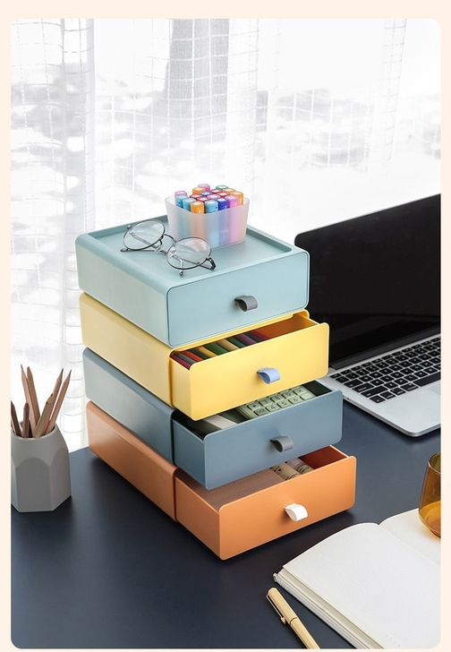 【商超处理】全新抽屉式桌面收纳盒置物架学生...