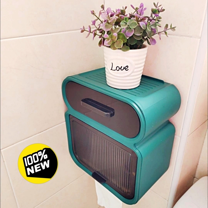 卫生间抽纸盒纸巾盒家用壁挂免打孔厕所防水卷纸卫生纸置物架收纳