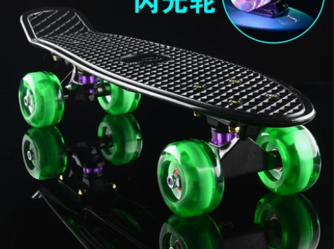 四轮滑板儿童初学者代步香蕉板3-6-12岁...