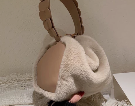 小众设计毛毛包包秋冬流行手提包女2022新...