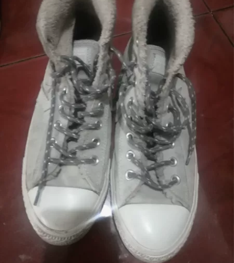 个人闲置42码正品匡威纯皮加绒高帮板鞋，买...