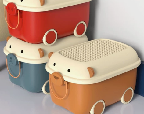 全新特价玩具收纳箱家用宝宝衣服带滑轮储物箱...