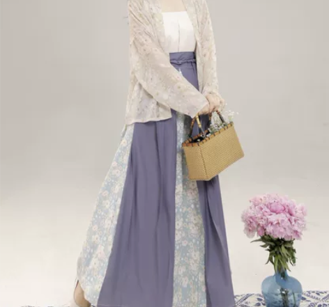 佛系出科幻】 茗月萱山茶 三裥裙三件套 M...