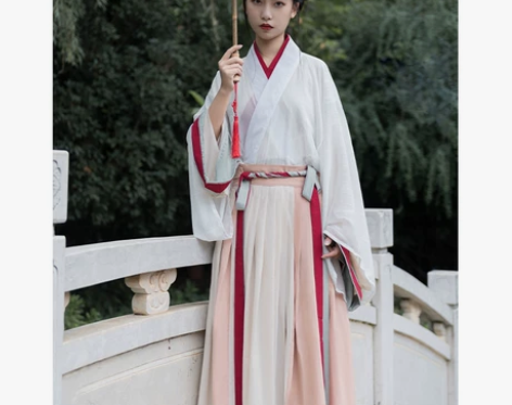 五五年汉服秋色六米摆l码,魏晋风交领一片式...