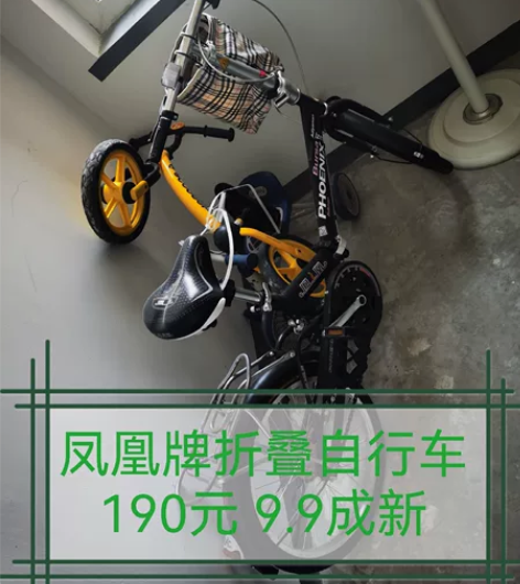 凤凰牌折叠自行车，9.9成新 感兴趣的话点...