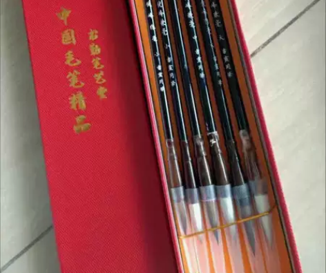 清库存!!6支毛笔套装,狼兼毫书法大中小楷...