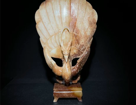 古玉战汉时期凤鸟开屏老和田玉摆件！古玩古董...