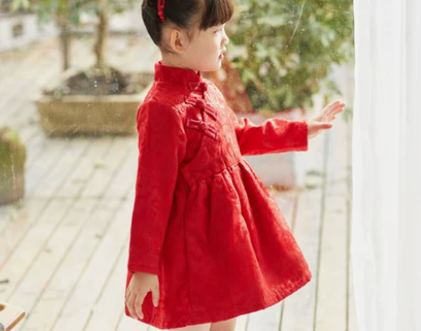 女童连衣裙春装新款中国风复古文艺范长袖绣花...