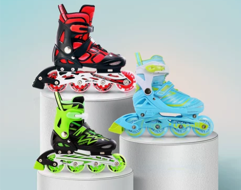 美洲狮旱冰鞋 旱冰鞋轮滑鞋儿童男孩女孩溜冰...