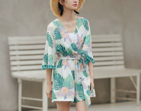 连体裤女夏时尚印花连衣裤宽松显瘦阔腿… 衣...