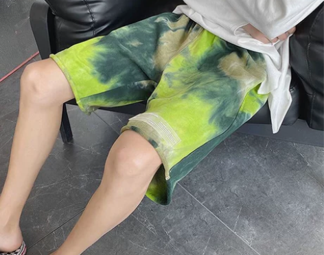 【狂欢价】扎染短裤男士宽松5五分裤外穿夏季...