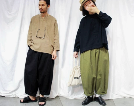 日系男女款百搭阔腿裤灯笼裤裙裤全棉宽松休闲...