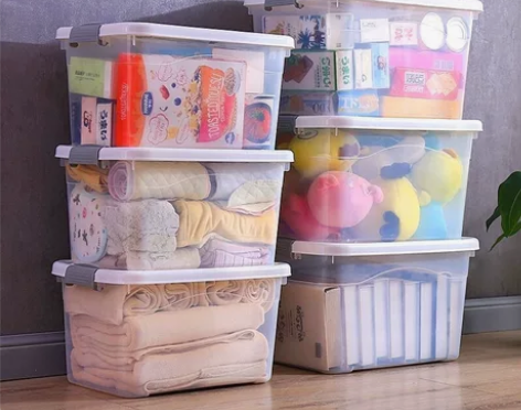 【3个装包邮】家居透明收纳箱塑料大号小号杂物食品储物箱宝宝玩...