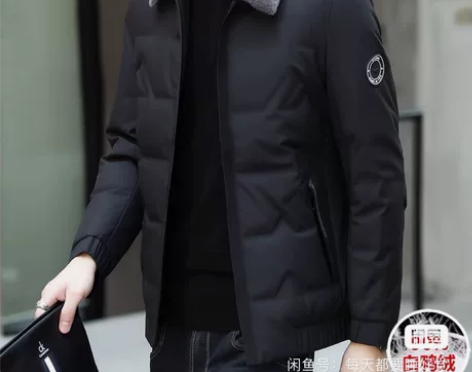 花花公子全新羽绒服男短款商务休闲冬季翻领白...