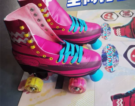 处理一批【全闪光轮】双排溜冰鞋成人儿童单四...