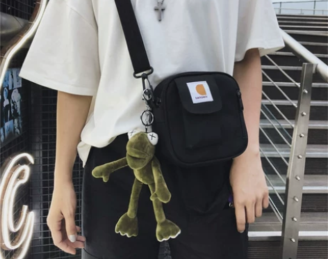 斜挎包男潮牌古着感运动休闲单肩包女小包校园...