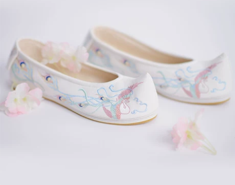 如梦霓裳汉服女装配饰绣花鞋婚鞋弓鞋翘头履布...