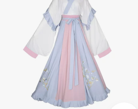 如梦霓裳汉服女青引晋制交领齐腰襦裙闺蜜装晋...