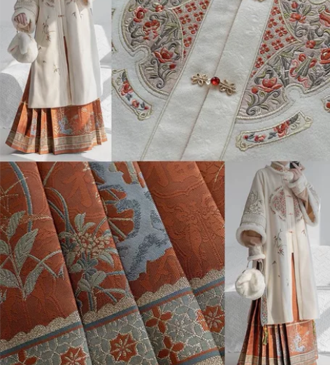 （收）七月夕汉服 剔红海棠 原创立领短衫改...