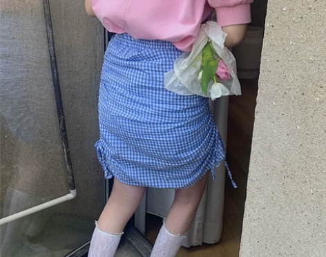 买一赠一随机新款宽松抽绳松紧腰a字裙 感兴...