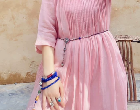 喜阁2020妈妈夏装新款民族风气质长款白色...